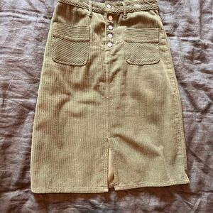Green Corduroy Skirt